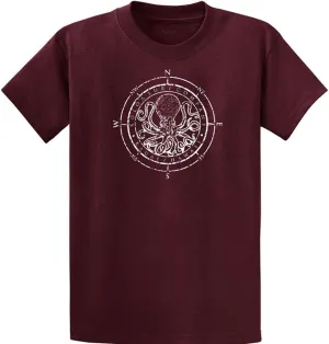 Joe's USA Koloa Surf Octopus Logo Mens Heavy Cotton T-Shirts in Regular, Big & Tall