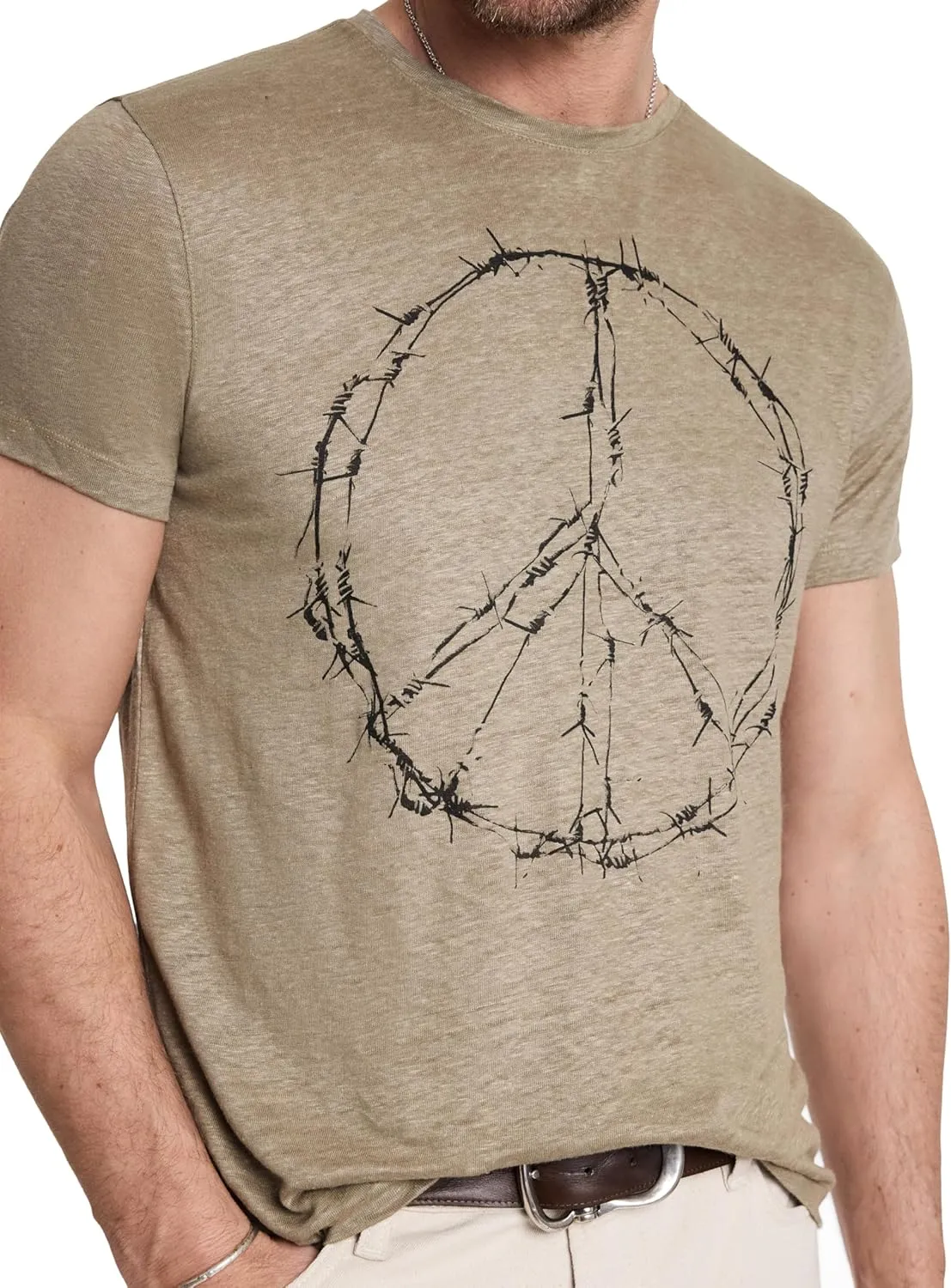 John Varvatos Men's Barbedwire Peace Tee