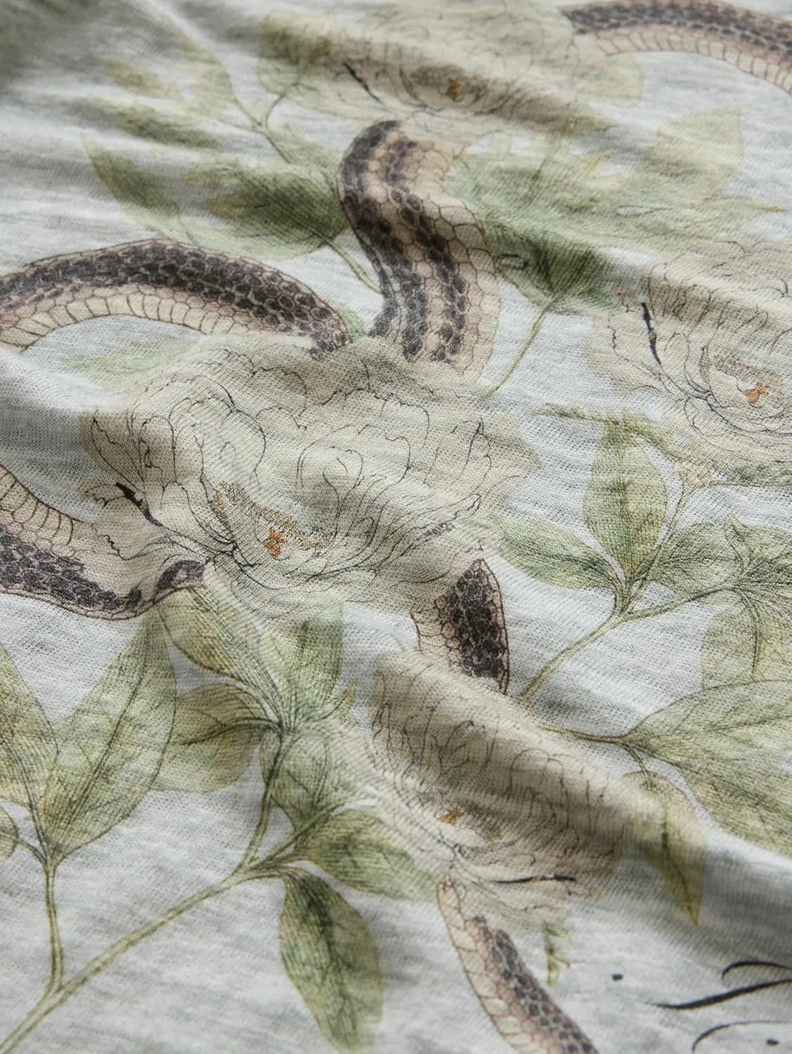 John Varvatos Men's Snake Floral Tee