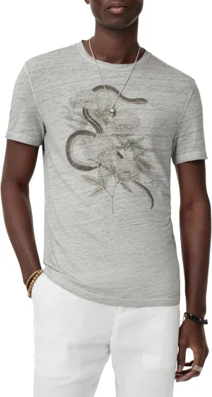 John Varvatos Men's Snake Floral Tee