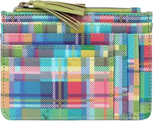 Julia Buxton Madras PMU Vegan Leather Slot Coin Case