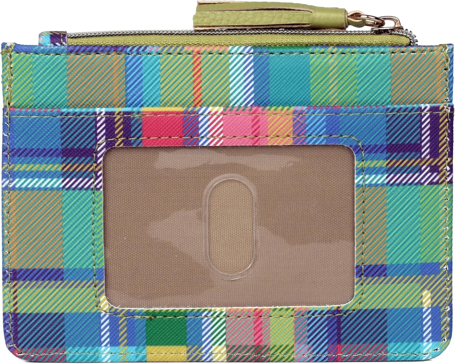 Julia Buxton Madras PMU Vegan Leather Slot Coin Case