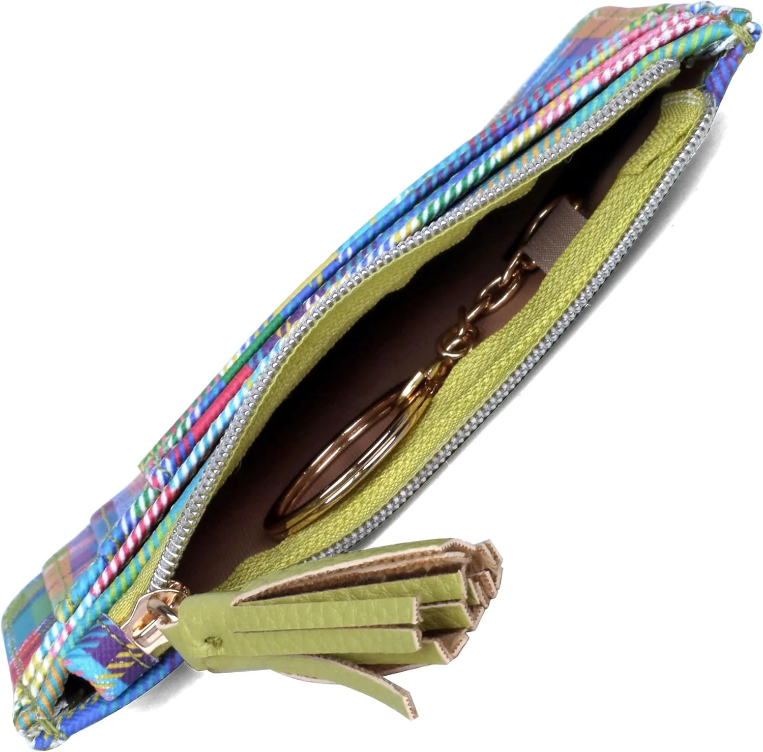 Julia Buxton Madras PMU Vegan Leather Slot Coin Case