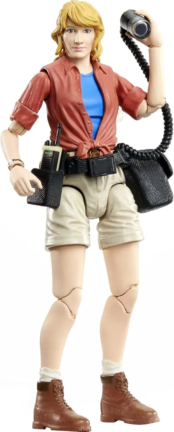 Jurassic World Toys Amber Collection Dr. Ellie Sattler 6-in Action Figure, Swappable Hands & Head, Utility Belt & Radio Accessories, Collectible Gift for 8 Years Old & Up