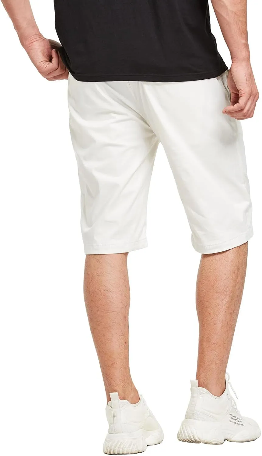 JustSun Mens Shorts Casual Classic Fit Cotton Summer Beach Shorts with Elastic Waist and Pockets