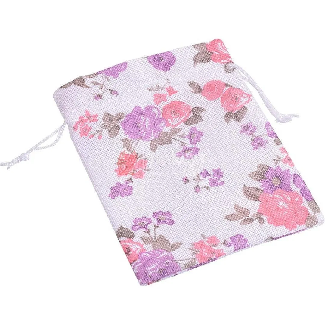 Jute Potli Bag | Gift Return Gifts Bags| Printed Jute Bag | Drawstring Bags | Pack of 10