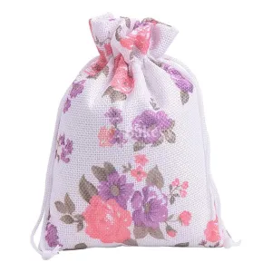Jute Potli Bag | Gift Return Gifts Bags| Printed Jute Bag | Drawstring Bags | Pack of 10