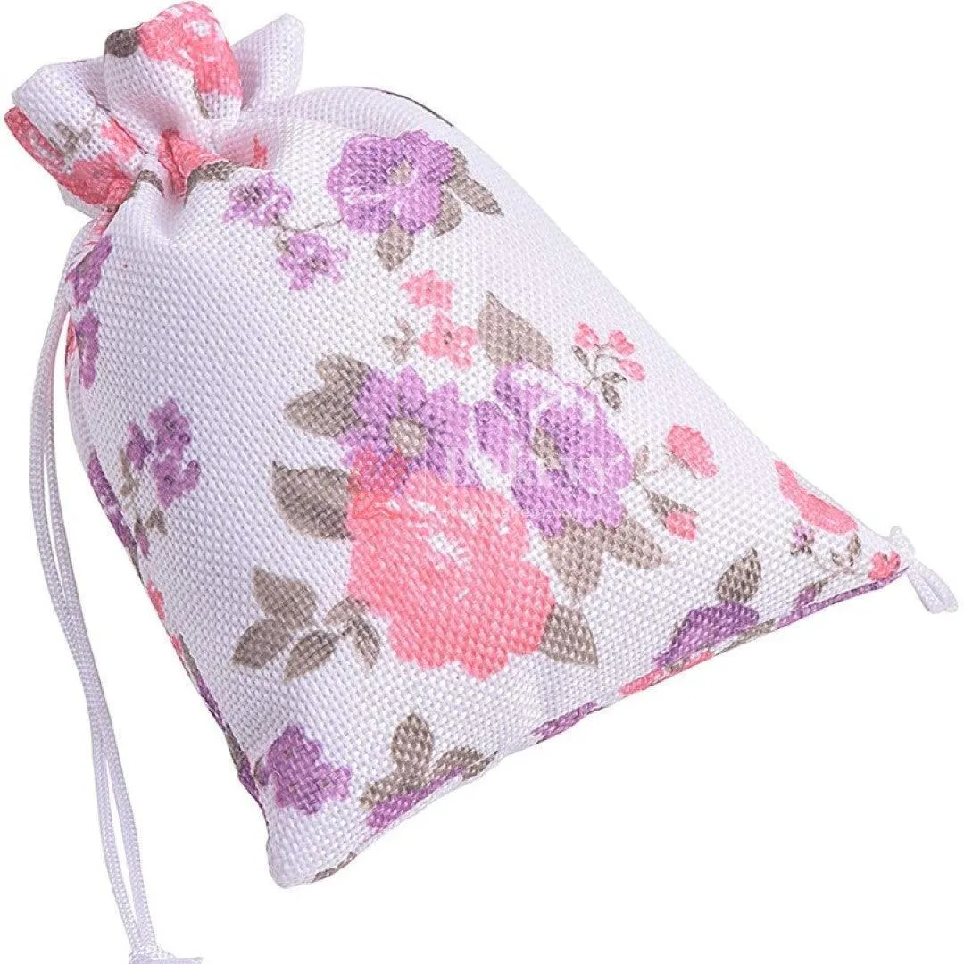 Jute Potli Bag | Gift Return Gifts Bags| Printed Jute Bag | Drawstring Bags | Pack of 10