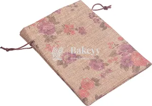 Jute Potli Bag | Gift Return Gifts Bags| Printed Jute Bag | Drawstring Bags