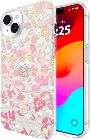 kate spade new york iPhone 15 Plus Case, Compatible with MagSafe - Flowerbed Pink Ombre
