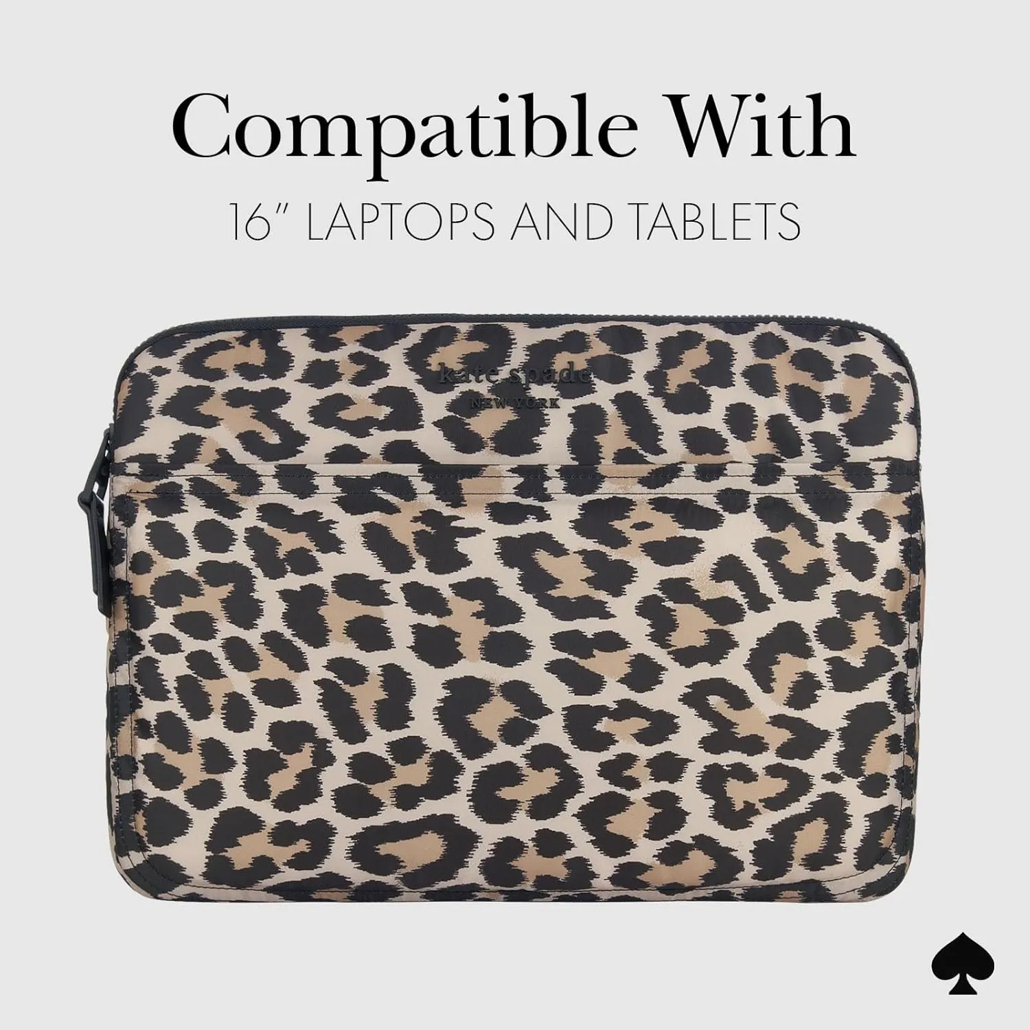 kate spade new york Puffer Laptop Sleeve 16 Inch - Classic Leopard - for 15 to 16 inch MacBook Pro M3 Max/M3/M2/M2/M1 Max/M1 Pro