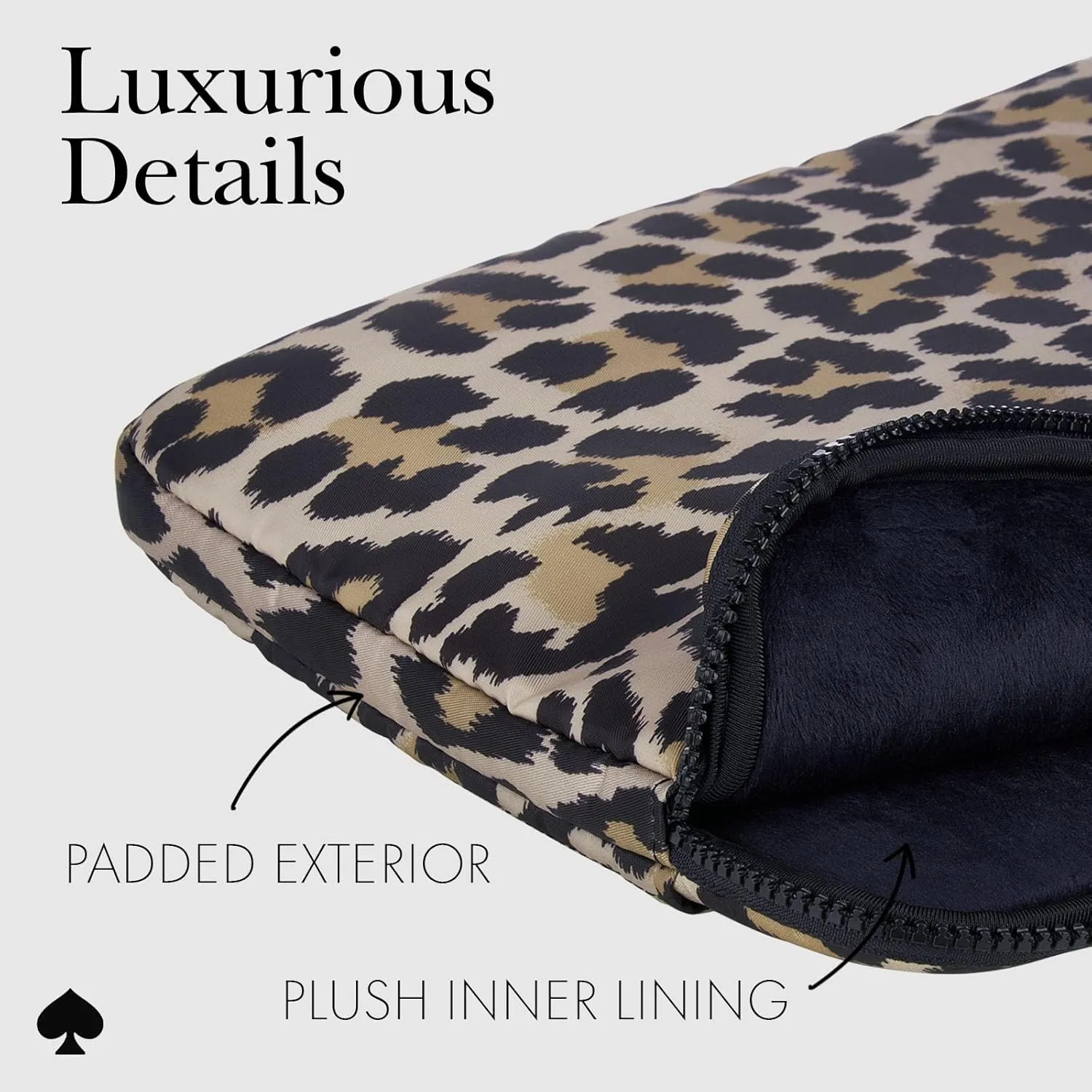 kate spade new york Puffer Laptop Sleeve 16 Inch - Classic Leopard - for 15 to 16 inch MacBook Pro M3 Max/M3/M2/M2/M1 Max/M1 Pro