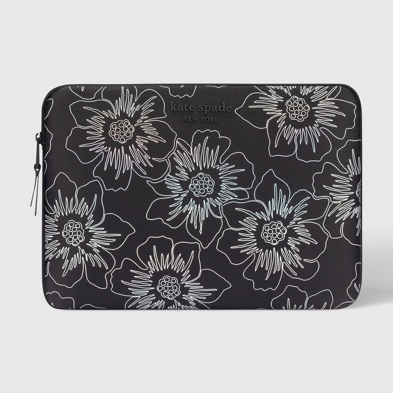 kate spade new york Puffer Laptop Sleeve 16 Inch - Hollyhock Iridescent Black - for 15 to 16 inch MacBook Pro M3 Max/M3/M2/M2/M1 Max/M1 Pro