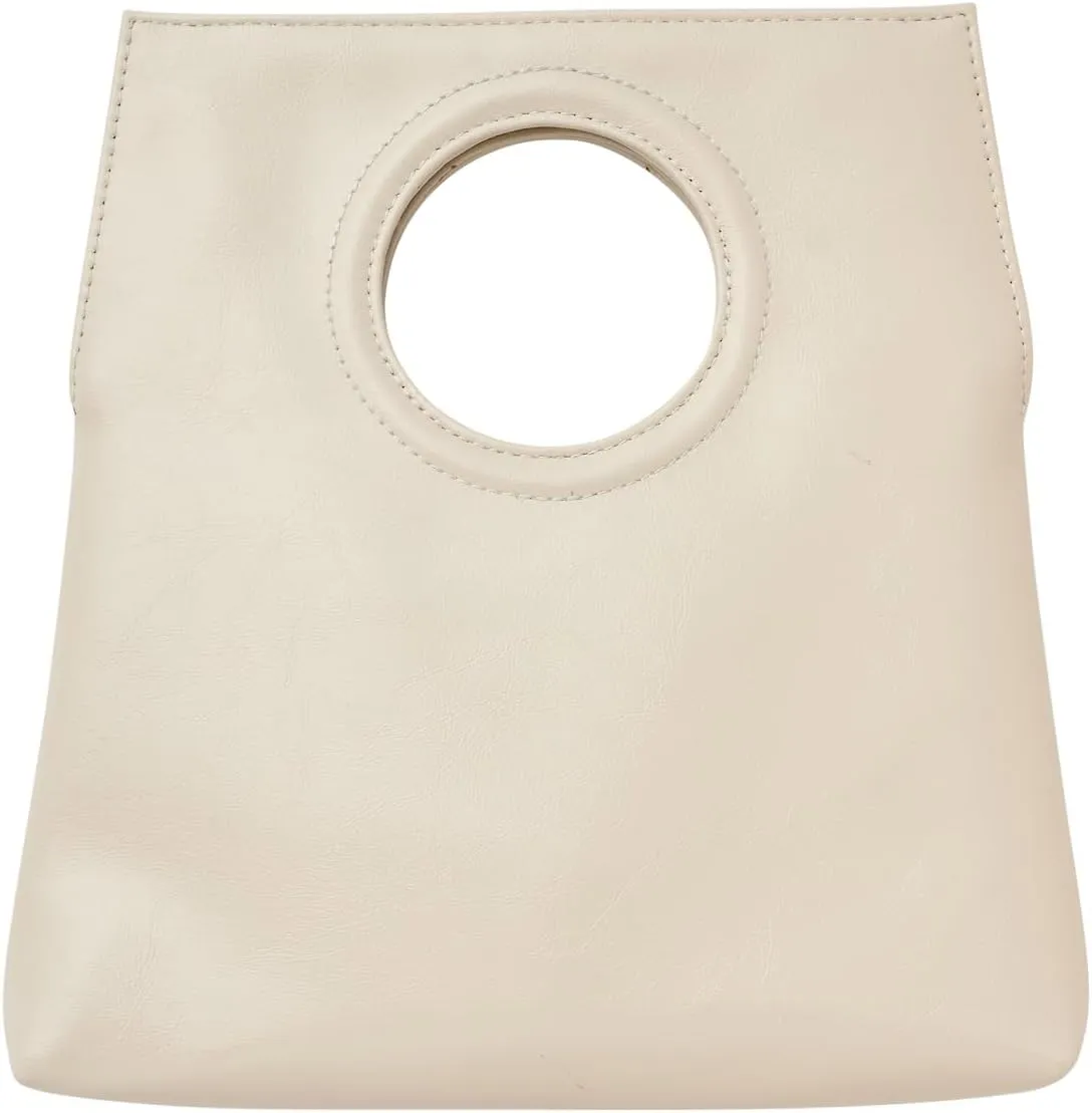 Katherine - Vegan Leather Crossbody Bag with Circular Handle, Convertible Wristlet Purse for Women