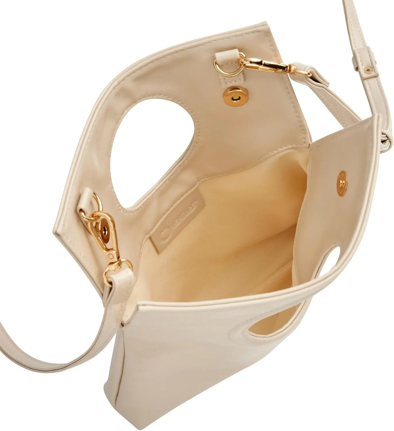 Katherine - Vegan Leather Crossbody Bag with Circular Handle, Convertible Wristlet Purse for Women