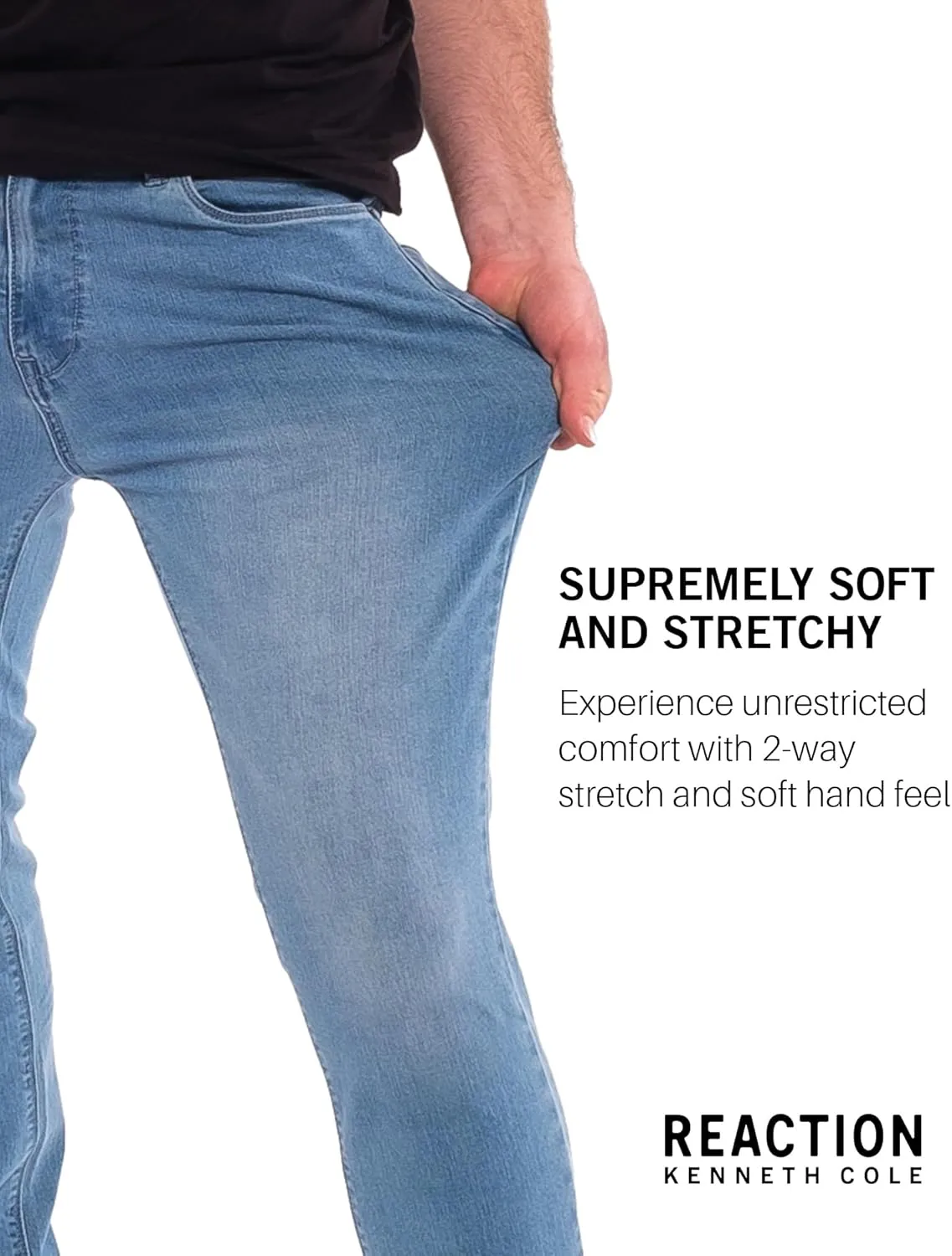 Kenneth Cole Reaction Mens Jeans Slim Fit - 2-Way Stretch Denim Jeans for Men Slim Fit - Men's Jeans 5-Pocket