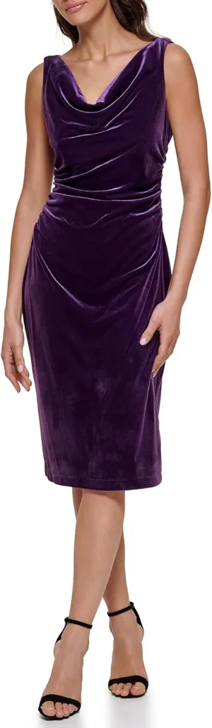 kensie Women's Sleeveless Cowl Neck Midi Dress