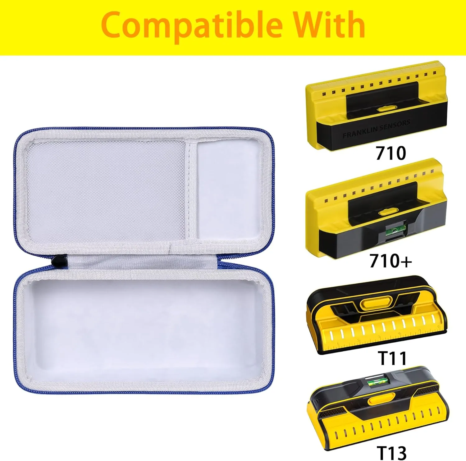 khanka Hard Travel Case Replacement for Franklin Sensors ProSensor 710 710  T11 T13 Professional Stud Finder (Blue)