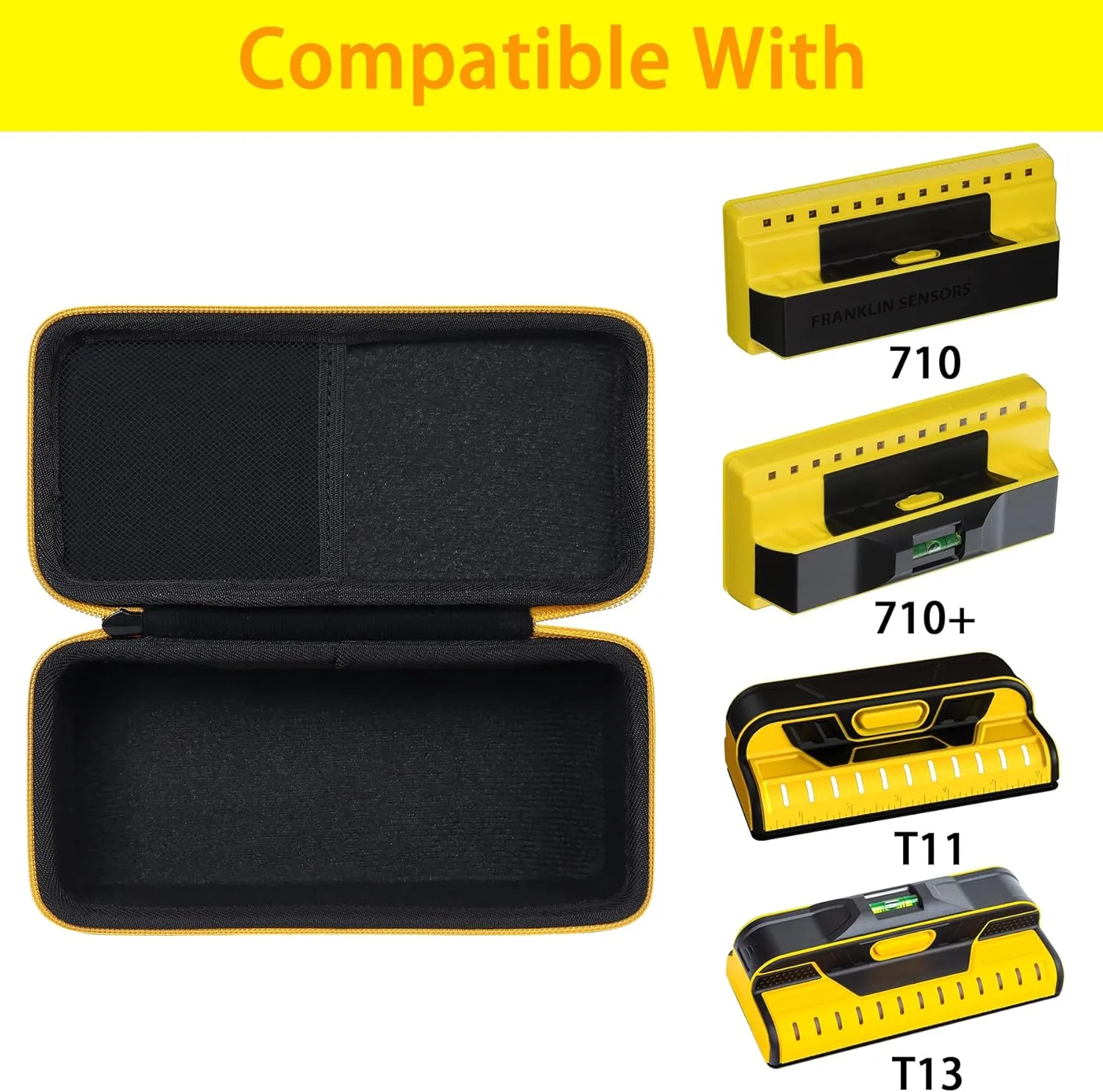 khanka Hard Travel Case Replacement for Franklin Sensors ProSensor 710 710  T11 T13 Professional Stud Finder (Yellow)