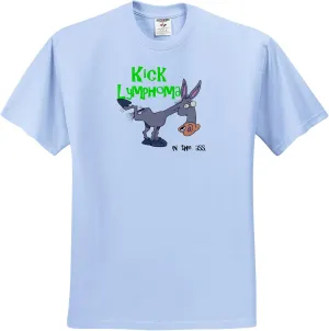 Kick Lymphoma in The Ass Awareness Ribbon Cause Design - Adult Light-Blue-T-Shirt XL