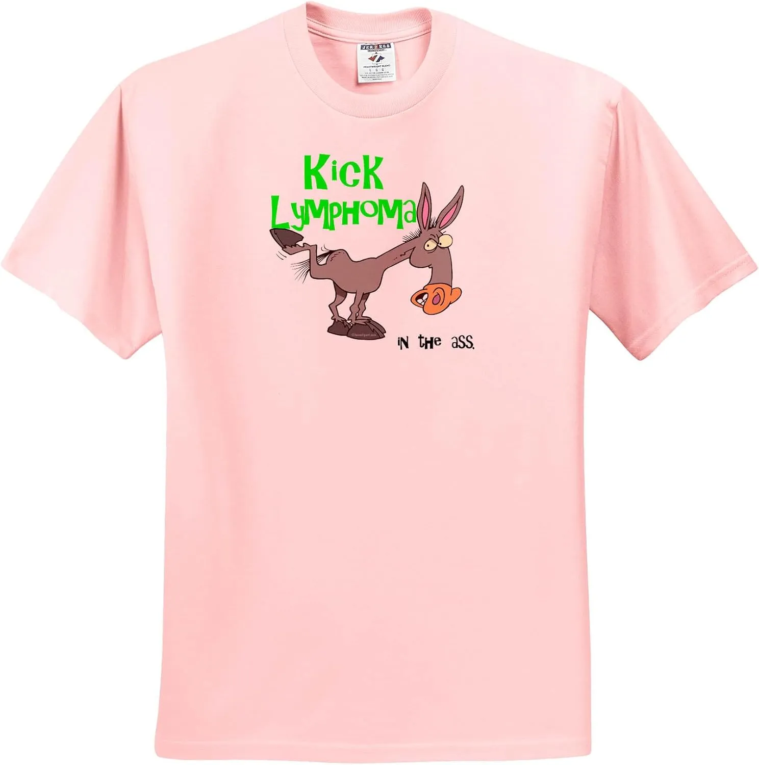 Kick Lymphoma in The Ass Awareness Ribbon Cause Design - Adult T-Shirt Small
