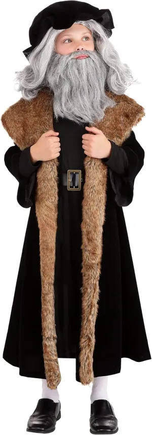 Kids Leonardo Da Vinci Costume, Boys Renaissance Genius Outfit For Dress Up And Play Pretend