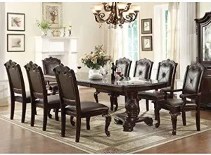 Kiera 2 Rich Brown Wood/Faux Leather Side Chairs by Crown Mark