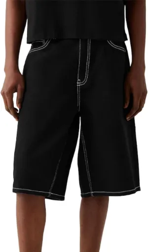 Kinghua Mens Baggy Jean Shorts Casual Loose Fit Hip Hop Skater Knee Length Denim Shorts