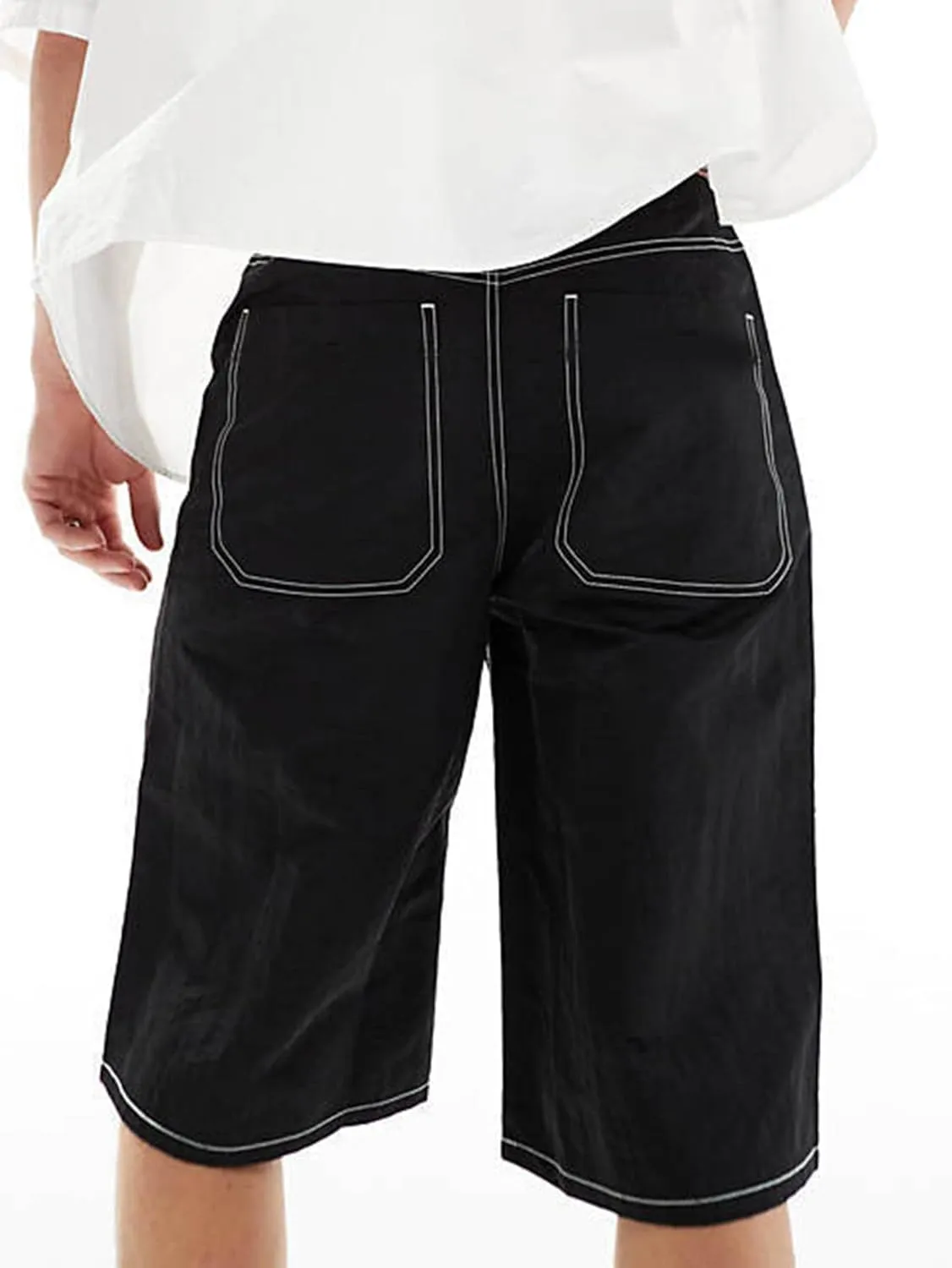 Kinghua Mens Baggy Jean Shorts Casual Loose Fit Hip Hop Skater Knee Length Denim Shorts