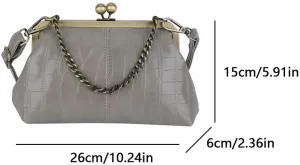 Kiss Lock Purses and Handbags Kisslock Crossbody Bag Vintage Shoulder Clutch Purses for Women