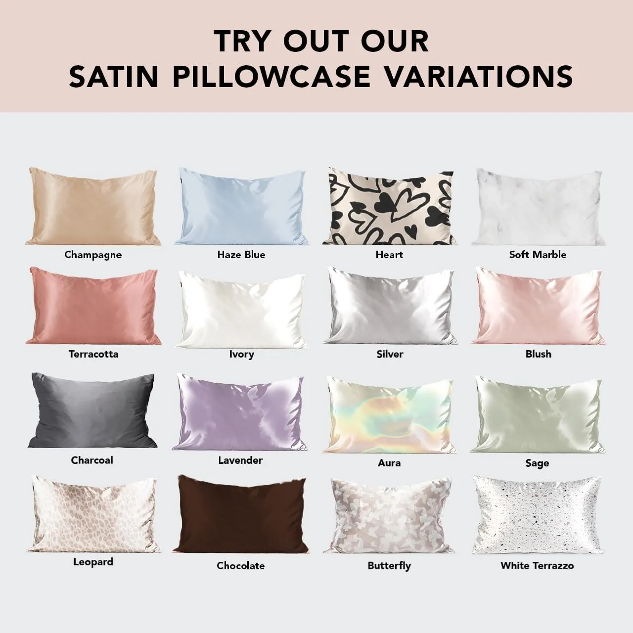 Kitsch Satin Pillowcase with Zipper for Hair & Skin, Softer Than Silk Pillow Cases Queen, Wrinkle-Free, Smooth and Cooling Satin Pillow Covers, Standard Size 19"x26" - Champagne