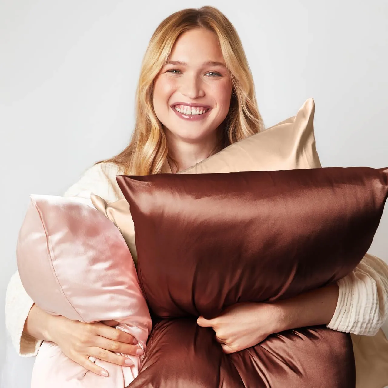 Kitsch Satin Pillowcase with Zipper for Hair & Skin, Softer Than Silk Pillow Cases Queen, Wrinkle-Free, Smooth and Cooling Satin Pillow Covers, Standard Size 19"x26" - Champagne