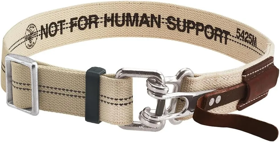 Klein Tools 5425M Tool Belt, Cotton/Polyester Work Belt, Quick-Release Buckle for Ironworker, Construction, Framer, Carpenter, Electrician, M