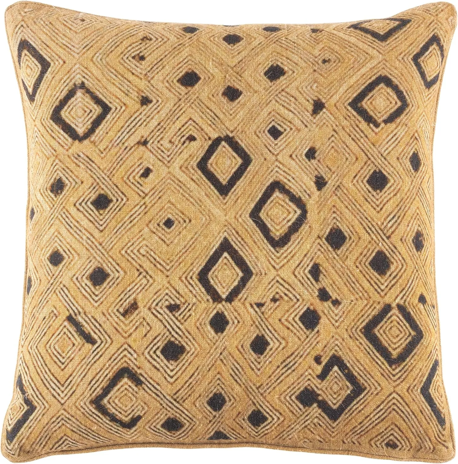 Kole Linen Decorative Pillow Cover, 22" X 22", Black