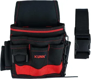 KUNN Electrician Tool Pouch - Durable Small Basic Maintenance Tool Pouch Belt with Belt Clip