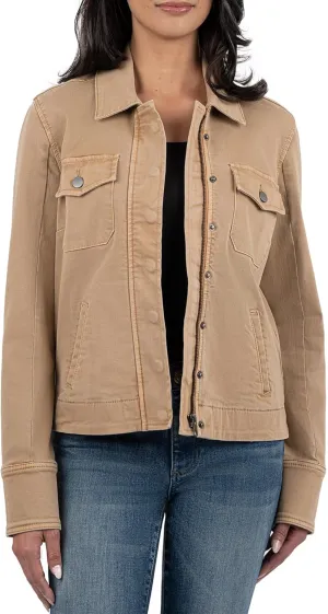 KUT from the Kloth Women's Amanda Boxy Jacket Front Flap Welt Pockets