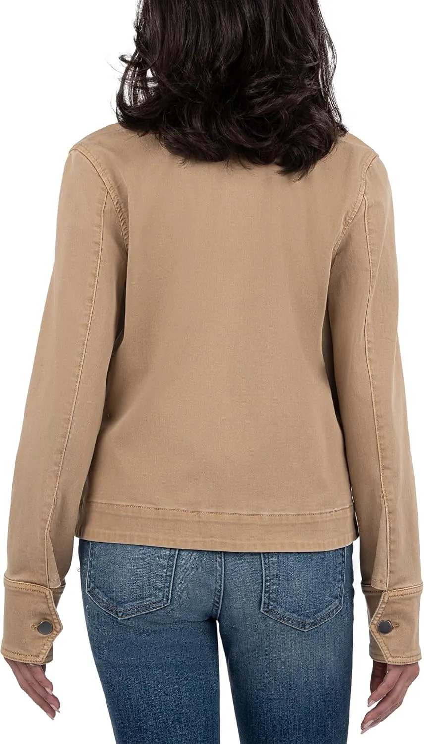 KUT from the Kloth Women's Amanda Boxy Jacket Front Flap Welt Pockets