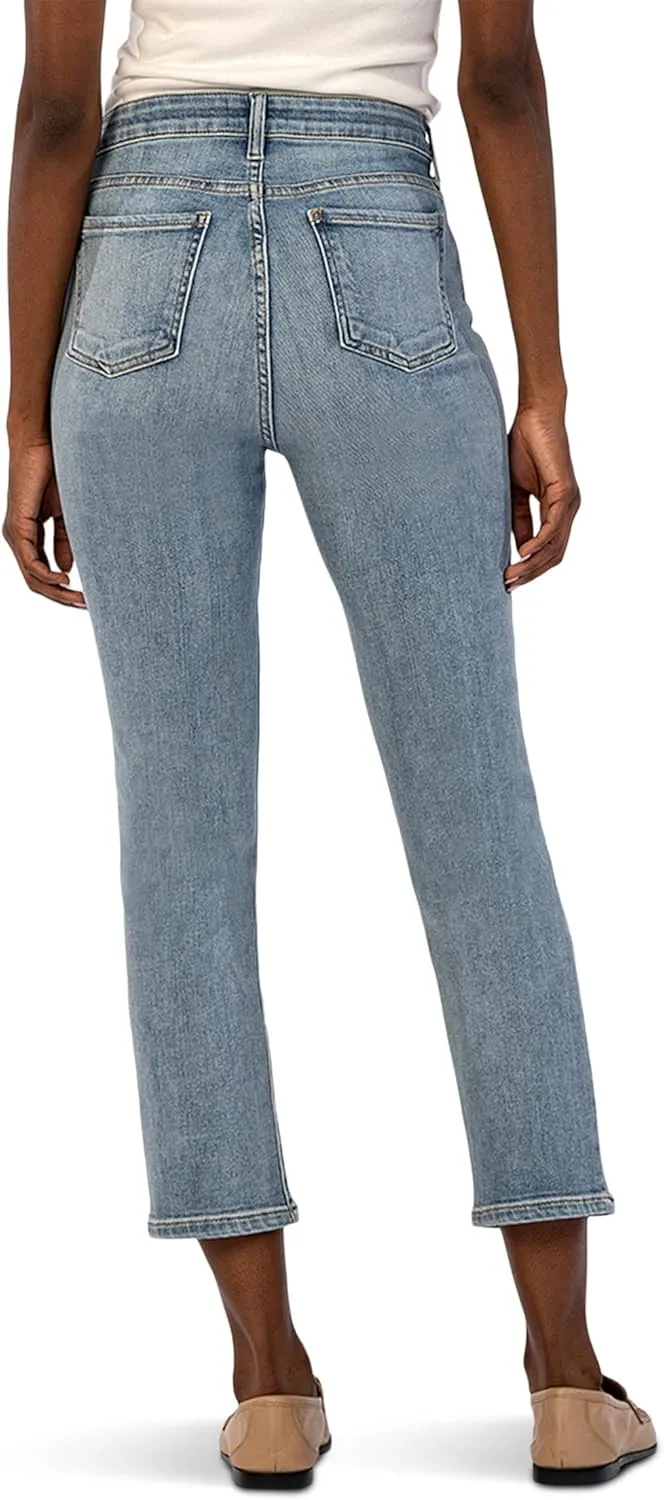 KUT from the Kloth Women's Elizabeth High-Rise Crop Straight Legs Regular Hem in Supported