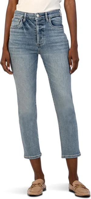 KUT from the Kloth Women's Elizabeth High-Rise Crop Straight Legs Regular Hem in Supported