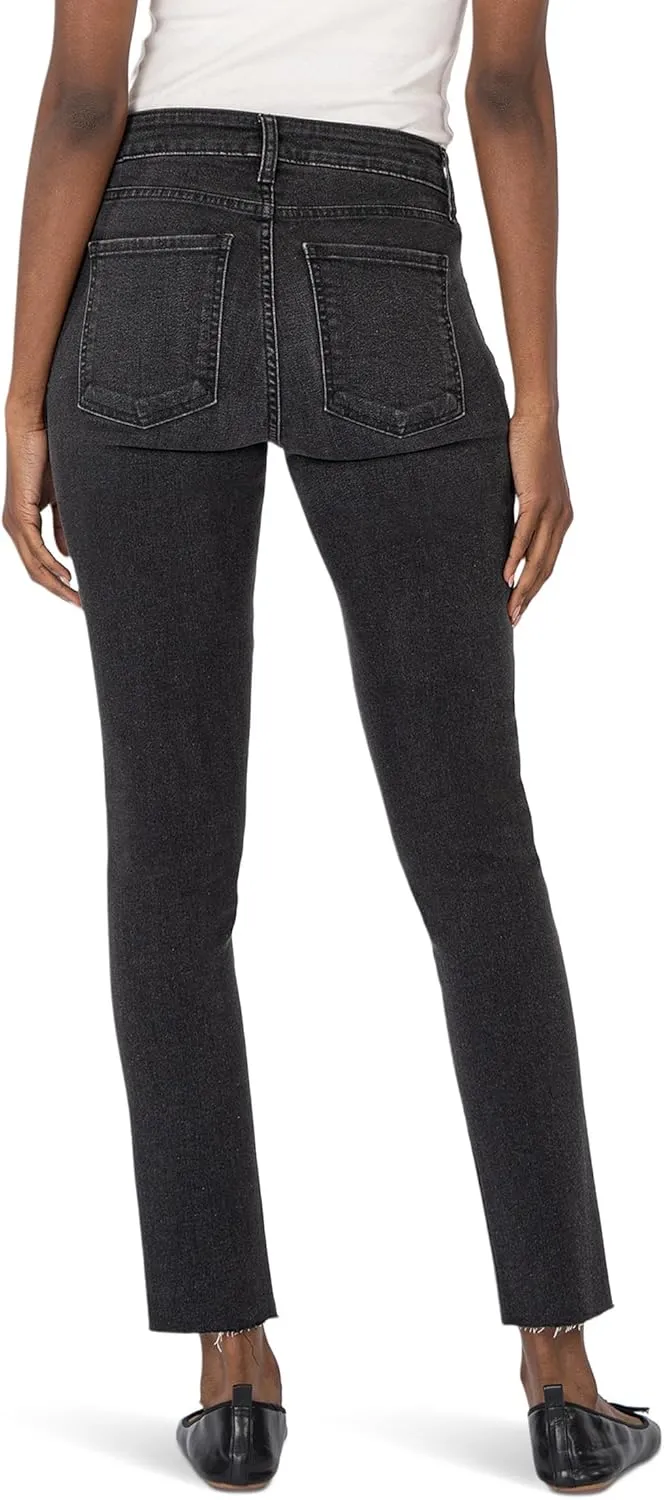 KUT from the Kloth Women's Reese High Rise Fab Ab Ankle Straight Raw Hem