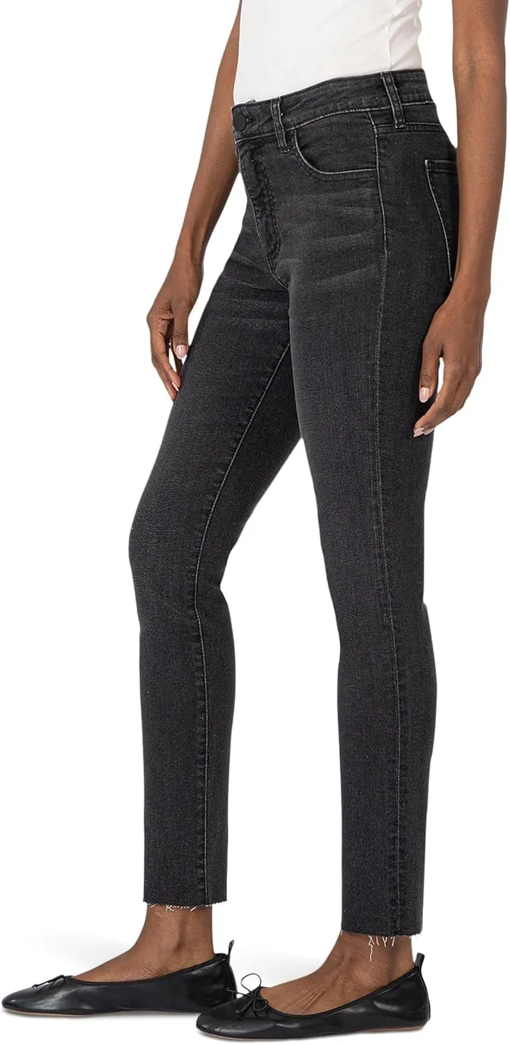 KUT from the Kloth Women's Reese High Rise Fab Ab Ankle Straight Raw Hem