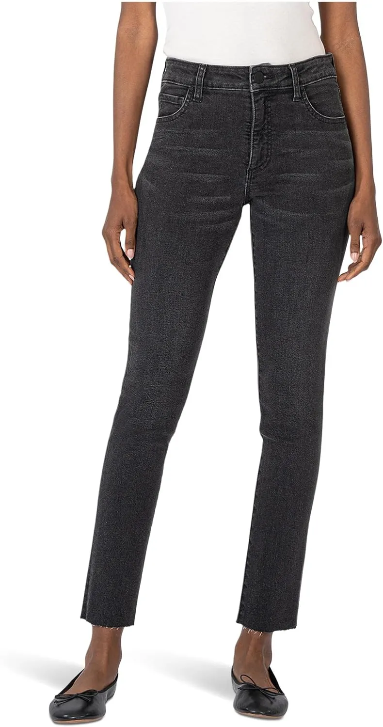 KUT from the Kloth Women's Reese High Rise Fab Ab Ankle Straight Raw Hem