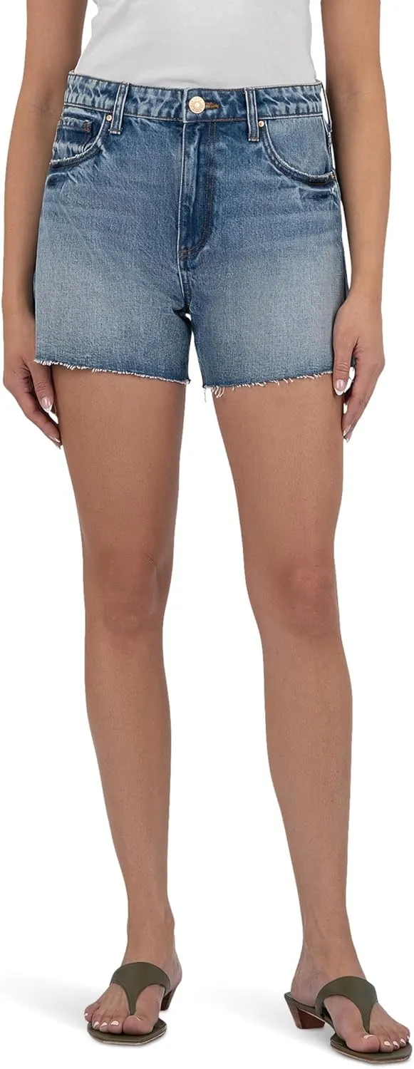 KUT from the Kloth Women's Taylor High Rise Shorts with 5 Pockets with Raw Hem