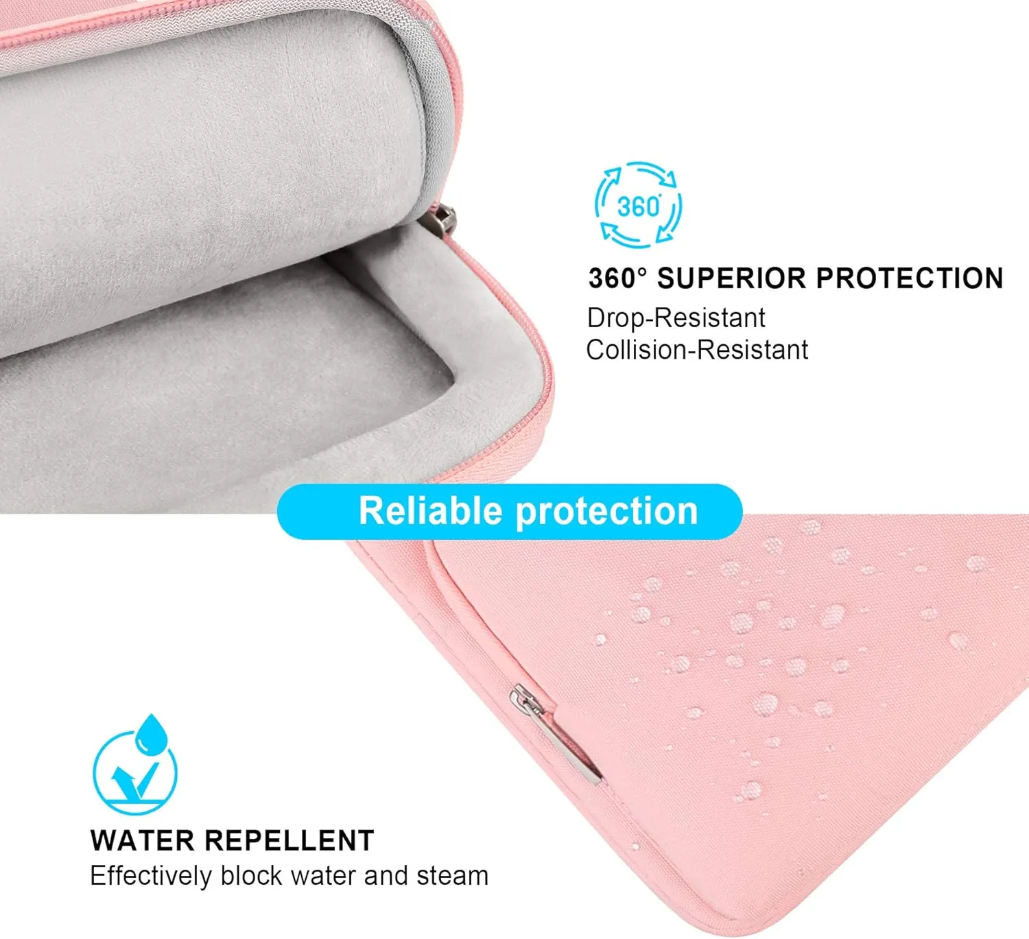 Lacdo 360° Protective Laptop Shoulder Bag, 16 inch Laptop Bag for 16 inch New MacBook Pro M4/M3/M2 /M1 Pro Max A3403 A3186 A2991 A2780 A2485 2024-2019, 15" Surface Laptop 7th Copilot PC Computer, Pink
