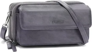 Lanyani RFID Crossbody Wallet Wristlet Purse with Phone Pocket For Women Vegan Leather