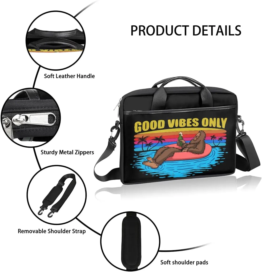 Laptop Bag for Women Men, 15.6 inch Messenger Shoulder Bags, Water Resistant Computer Bag Sleeve