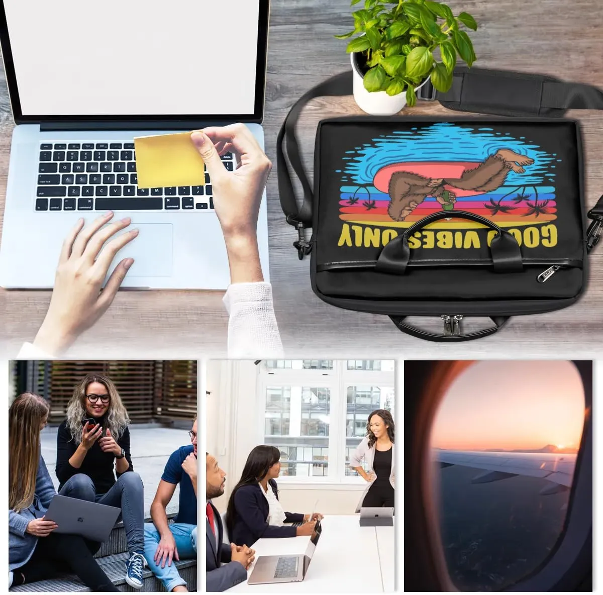 Laptop Bag for Women Men, 15.6 inch Messenger Shoulder Bags, Water Resistant Computer Bag Sleeve