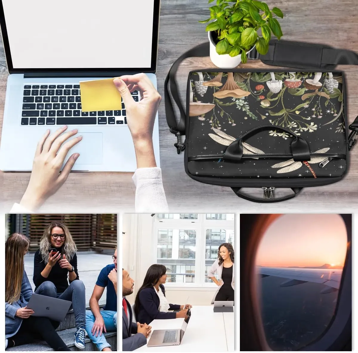 Laptop Shoulder Bag Computer Bag 13-15 Inches Laptop Carrying Case with Shoulder Strap for Women Men