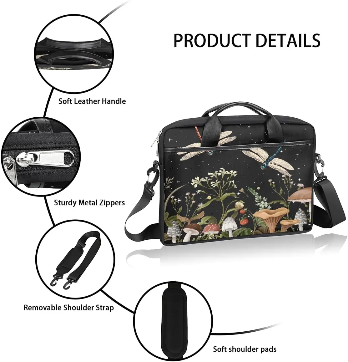 Laptop Shoulder Bag Computer Bag 13-15 Inches Laptop Carrying Case with Shoulder Strap for Women Men