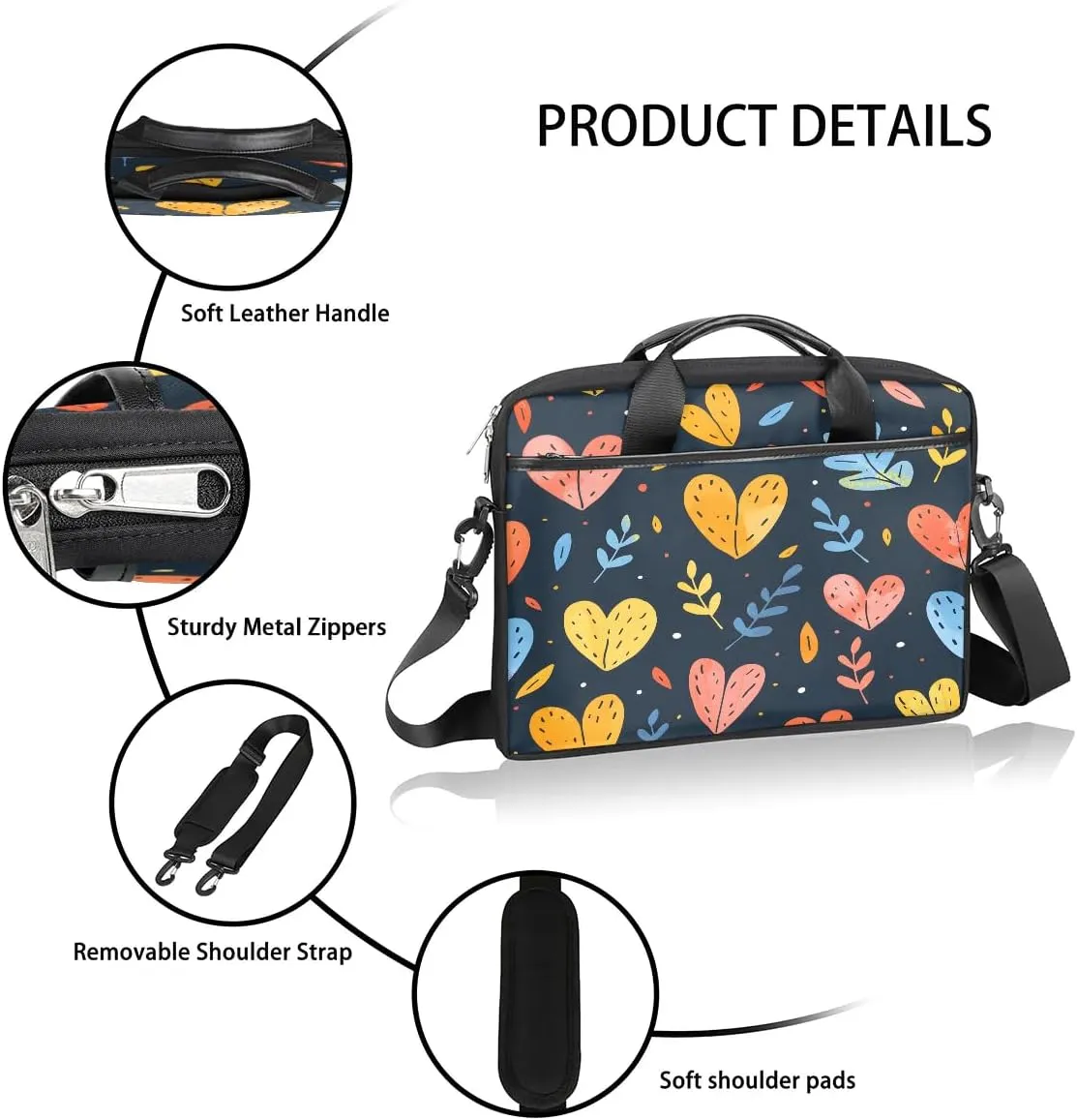 Laptop Shoulder Bag for 13-15 Inch Waterproof Laptop Sleeve Case Bag Slim Computer Carry Case Computer Cases for Laptops